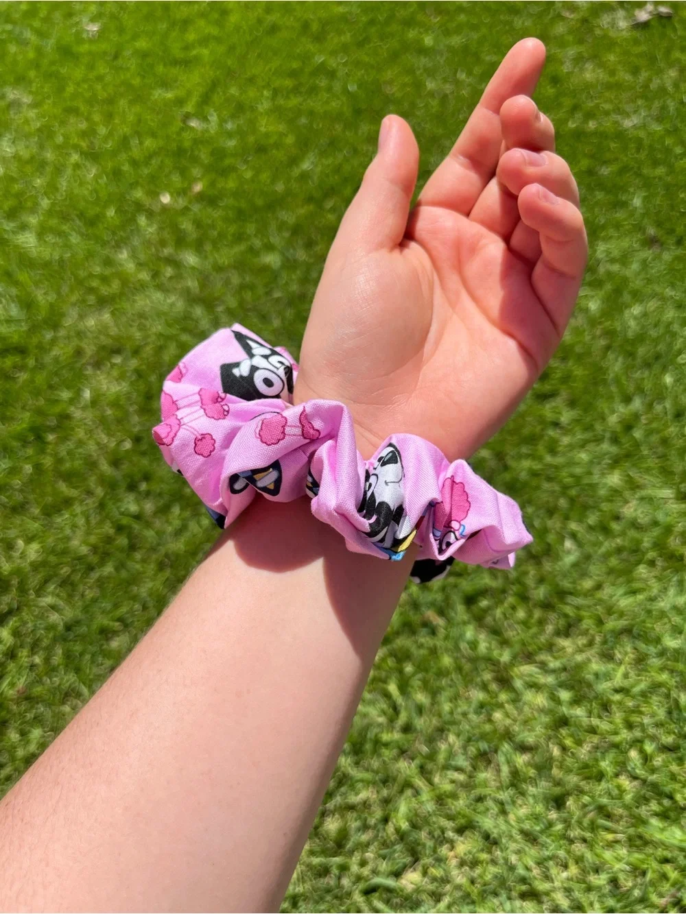 Handmade Pink Bluey Scrunchies